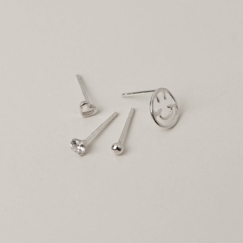 925 |Handcrafted| Jolly Smiley Combination Stud Earrings