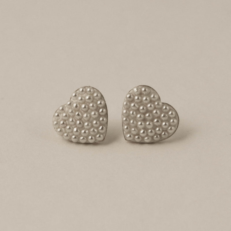 925 Heart Of Pearls Earrings