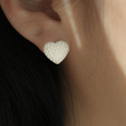 925 Heart Of Pearls Earrings