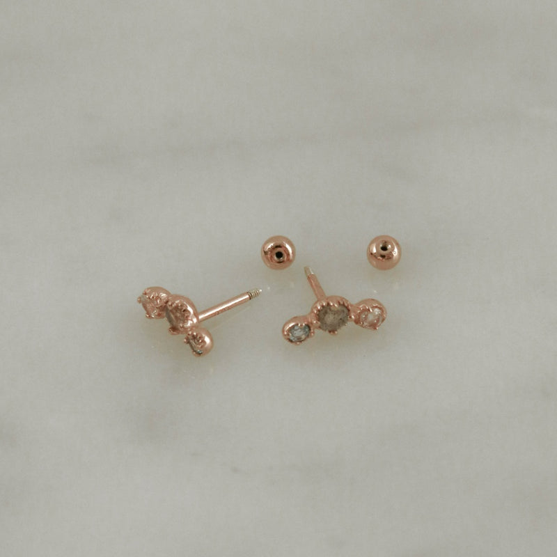 925 Moira Earrings, 14K Rose Gold Vermeil