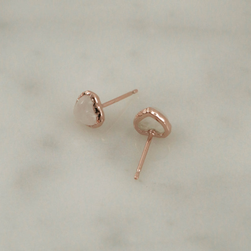 925 Amour Moonstone Earrings, 14K Rose Gold Vermeil