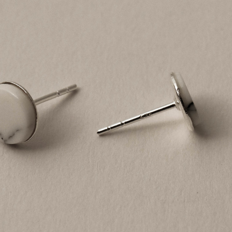 925 Minimalist Howlite Earrings