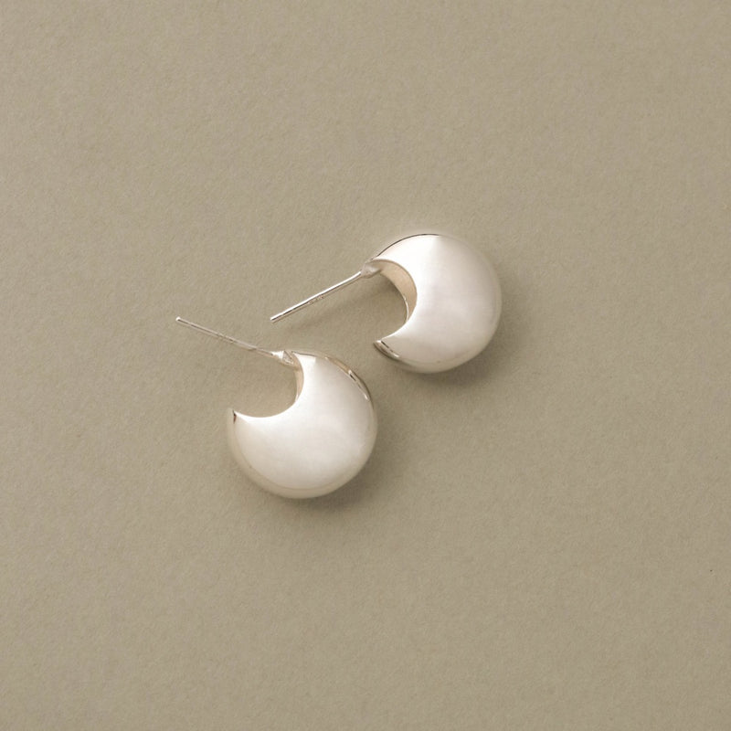 925 Puffy Round Disc Earrings