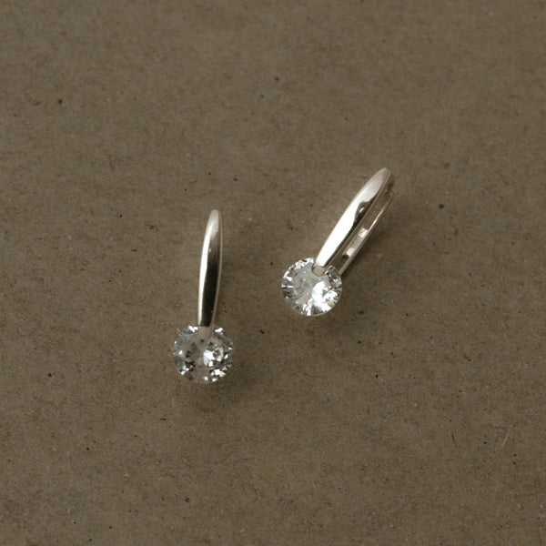 925 Silver Ara Zirconia Huggy Earrings