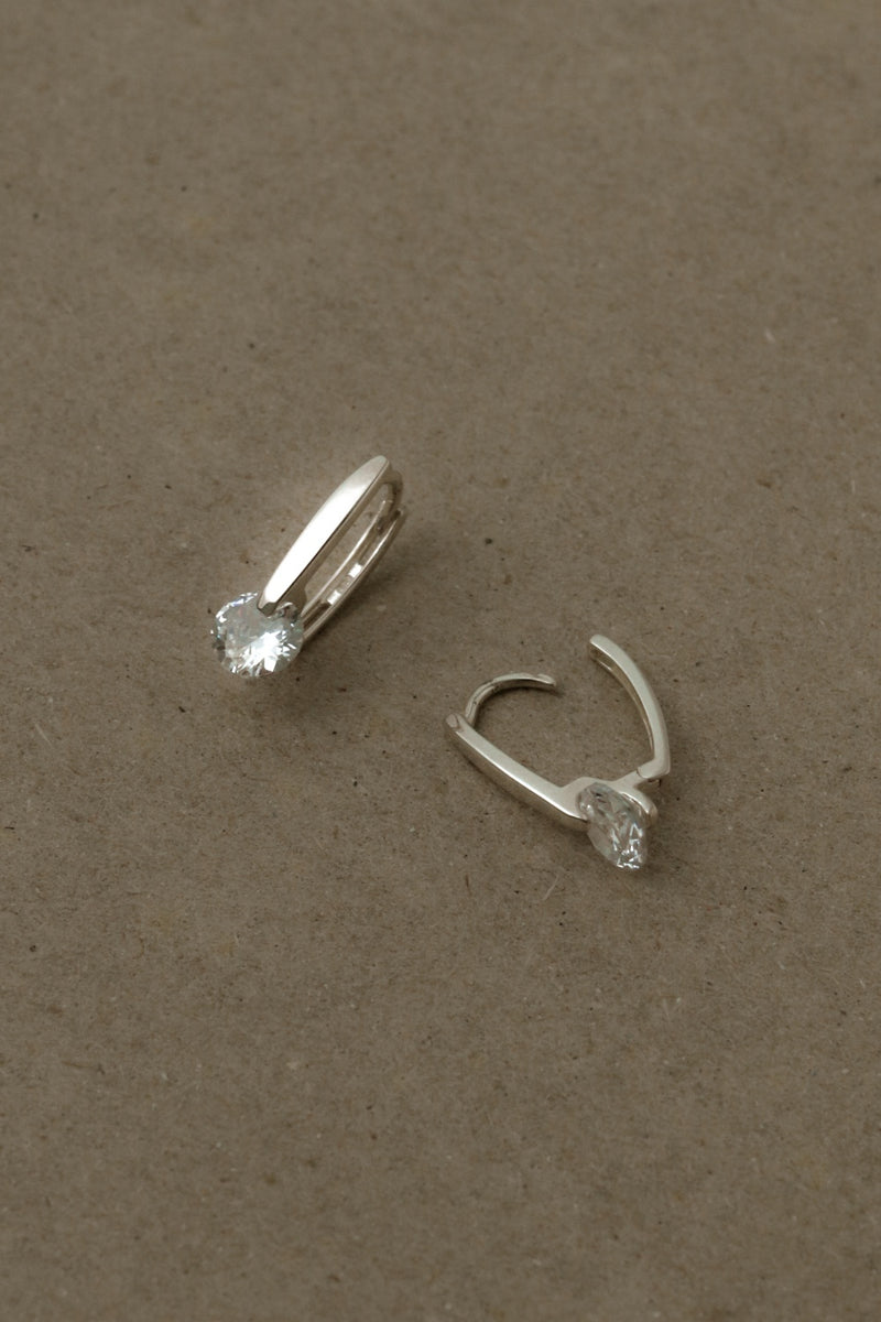 925 Silver Ara Zirconia Huggy Earrings