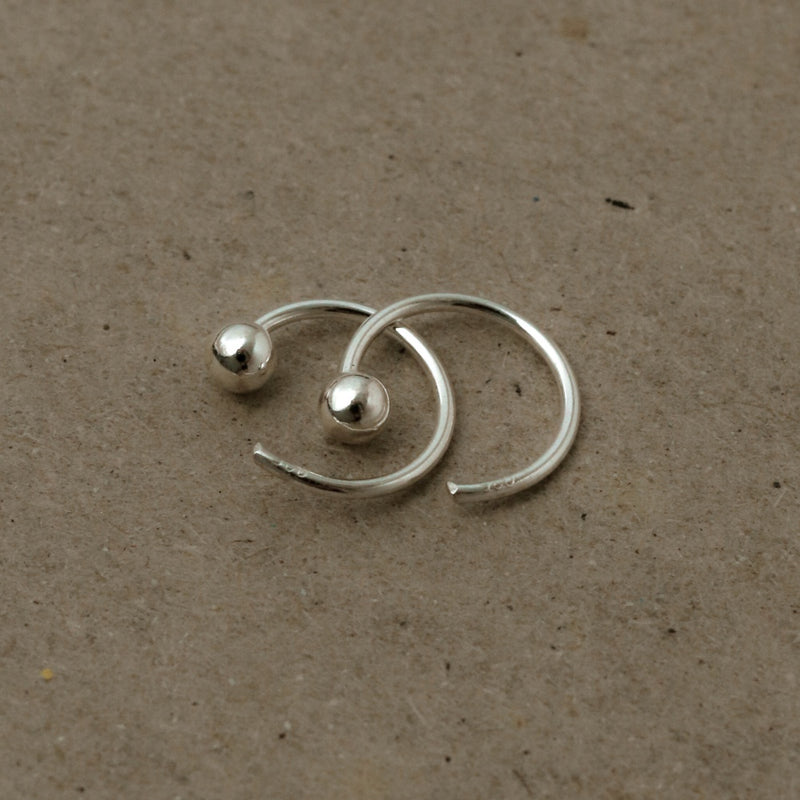 925 Silver Spherico Loop Through Earrings