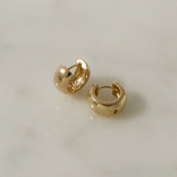 925 Silver Grande Huggie Earrings, 18K Yellow Gold Plating