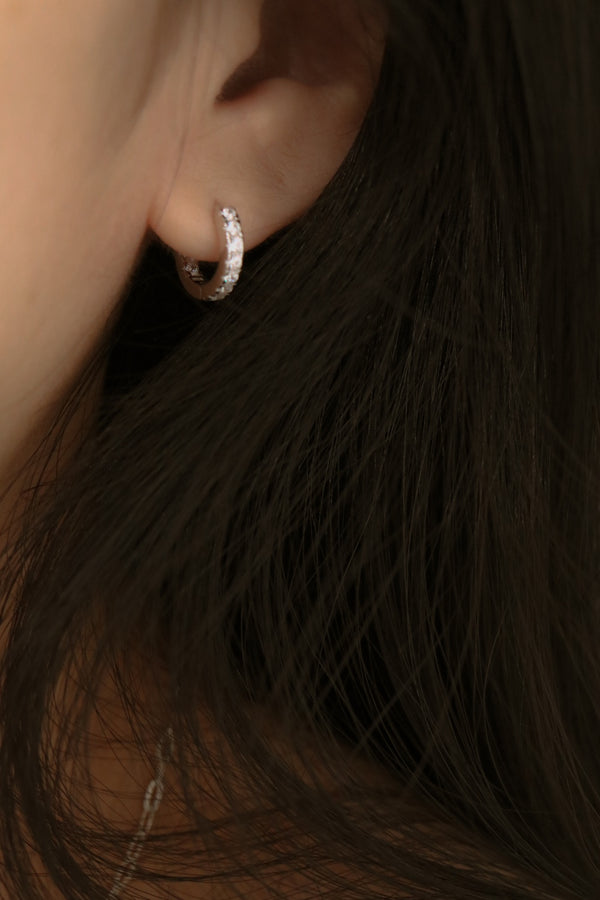 925 Silver Dazzling Hoop Earrings