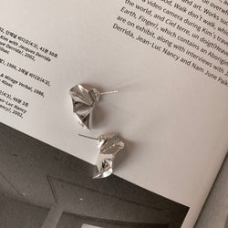 925 Silver Irregular Fold Earrings