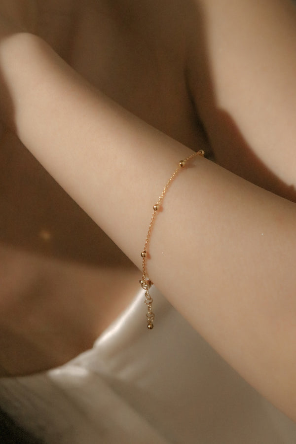 916 Infinity Gold Beads on Chain Bracelet (22K)
