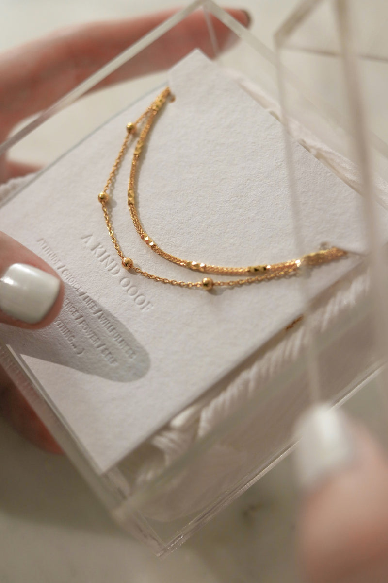 916 Infinity Gold Beads on Chain Bracelet (22K)