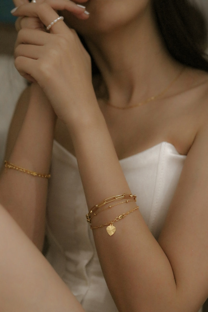 22k / 916 Gold Ring Dangling heart bracelet – Best Gold Shop