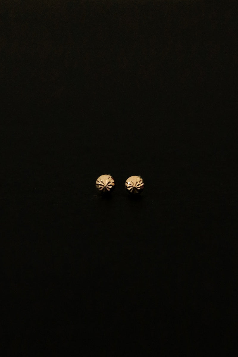 916 Infinity Gold Facet Ball Stud Earrings (22K)