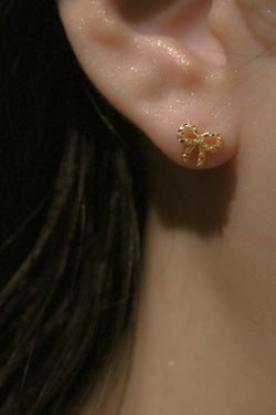 916 Infinity Gold Pretty Bow Earrings (22K)