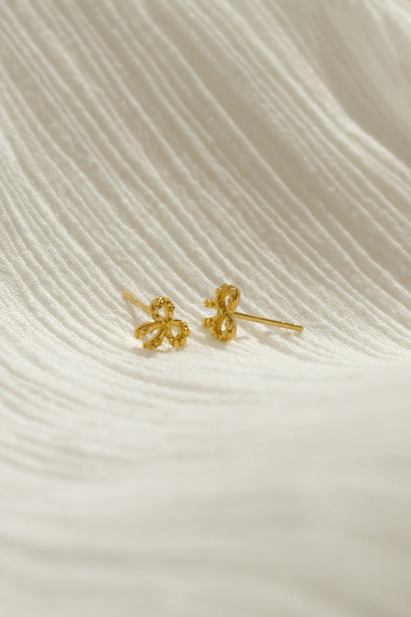 916 Infinity Gold Pretty Bow Earrings (22K)