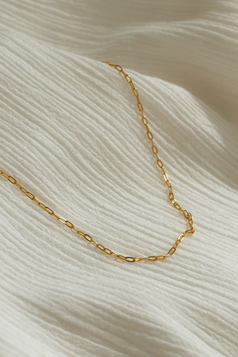 916 Infinity Gold Oval Link Chain Necklace (22K)