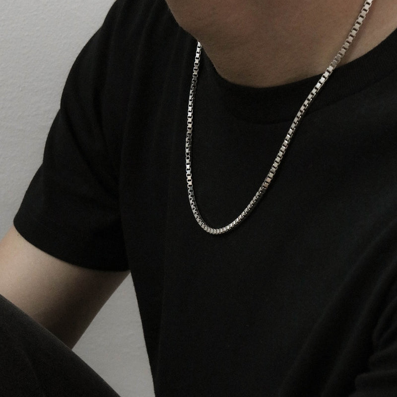 925 Box Chain Men's Necklace
