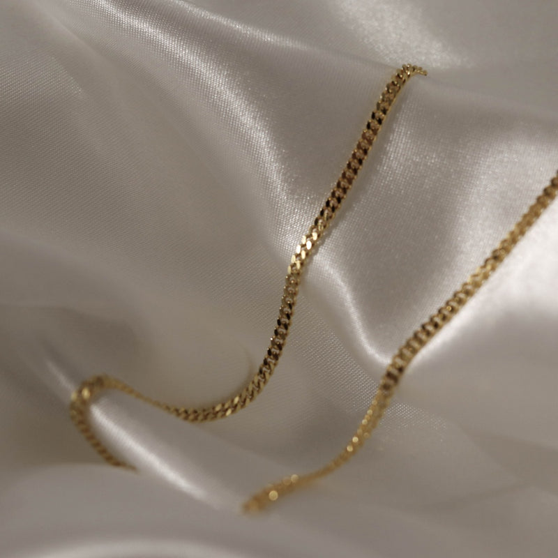 925 Flat Link Chain Necklace with Extensions, 18K Gold Vermeil