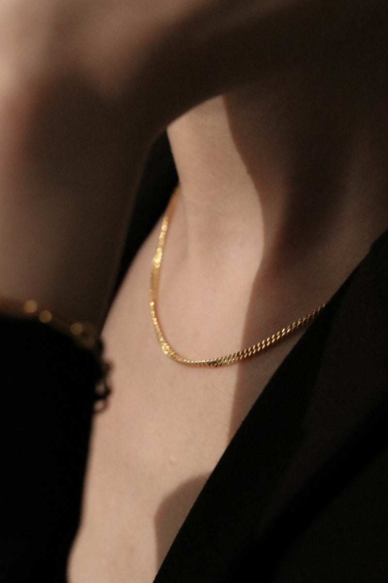 925 Flat Link Chain Necklace with Extensions, 18K Gold Vermeil
