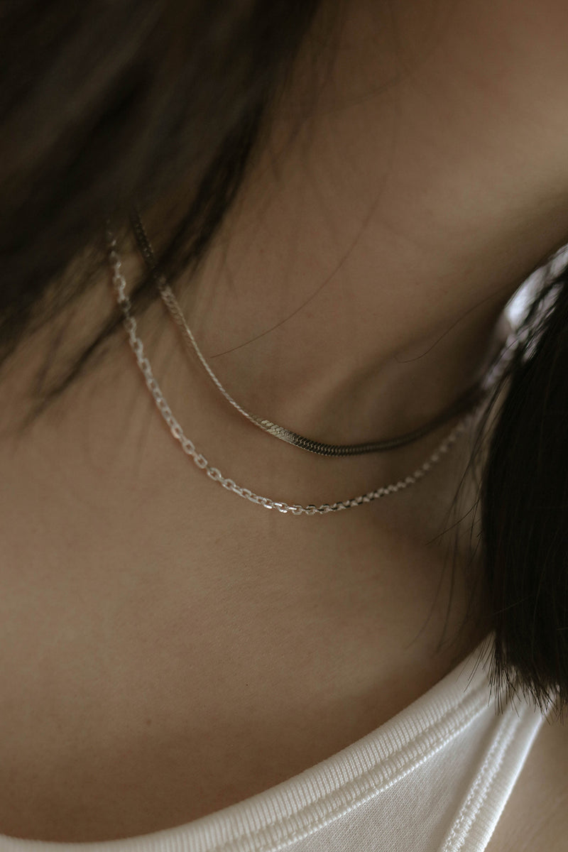 925 Double Curb Flat Chain Necklace