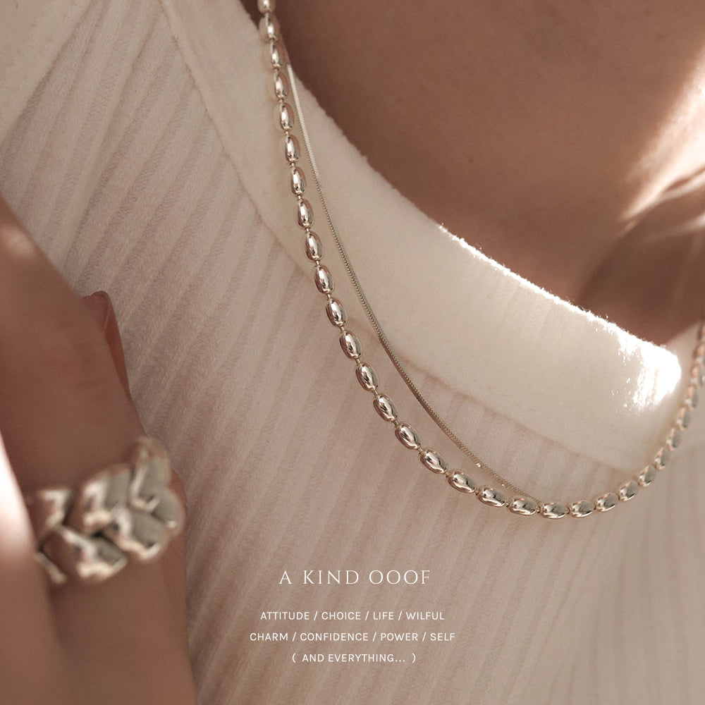 925 Beany Necklace 925 Silver Jewellery A KIND OOOF