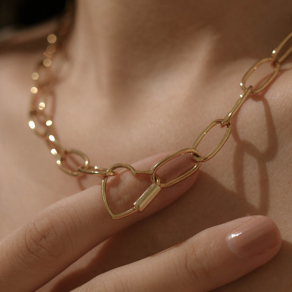 925 Mila Love Link Chain Necklace, 18K Gold Vermeil