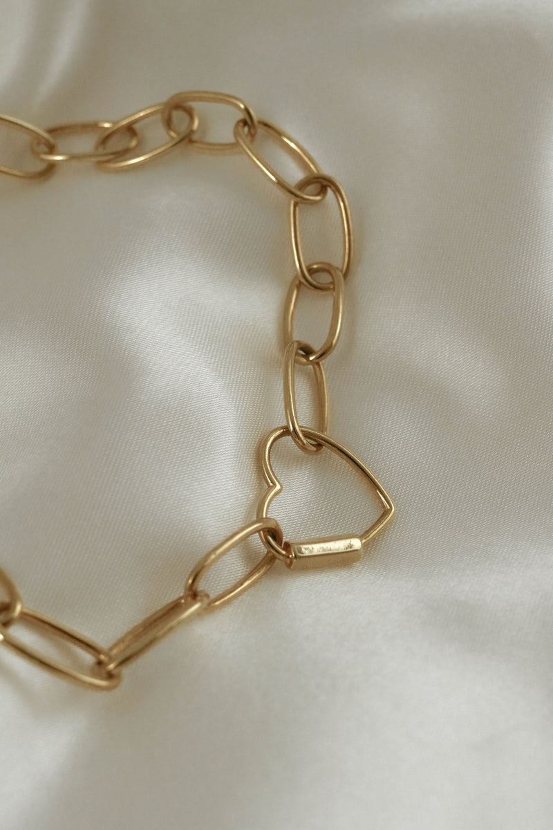 925 Mila Love Link Chain Necklace, 18K Yellow Gold Plating