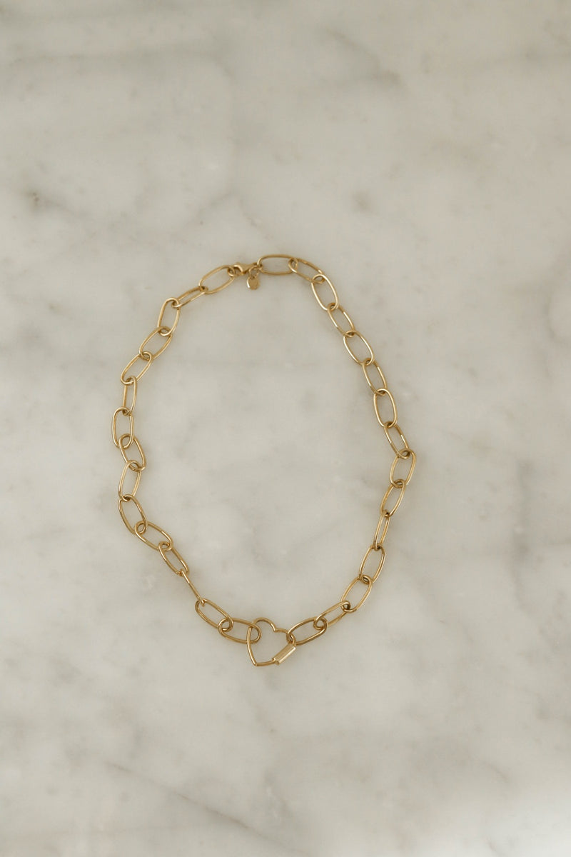 925 Mila Love Link Chain Necklace, 18K Gold Vermeil