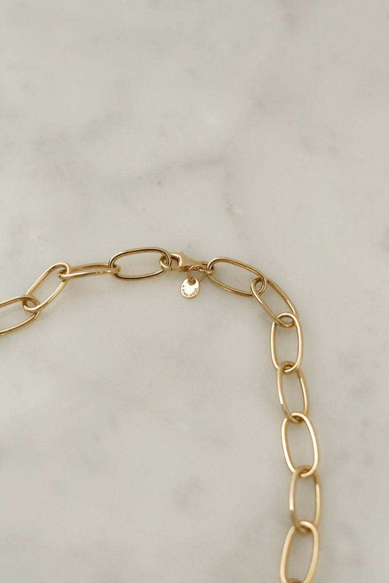 925 Mila Love Link Chain Necklace, 18K Yellow Gold Plating