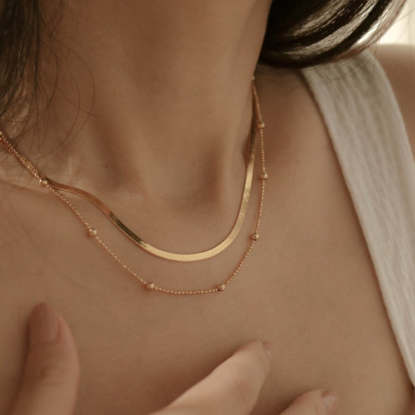 925 Beady Diamond Cut Chain Necklace, 18K Gold Vermeil