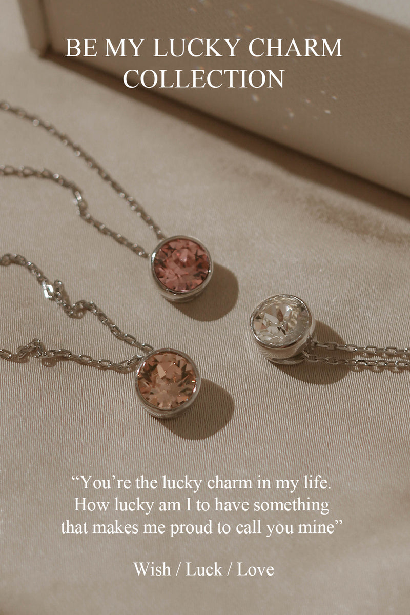 925 Bea Lucky Light Rose Crystal Pendant Necklace
