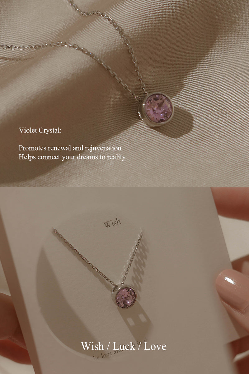 925 Bea Lucky Violet Crystal Pendant Necklace
