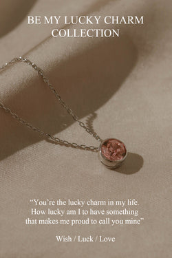 925 Bea Lucky Light Rose Crystal Pendant Necklace