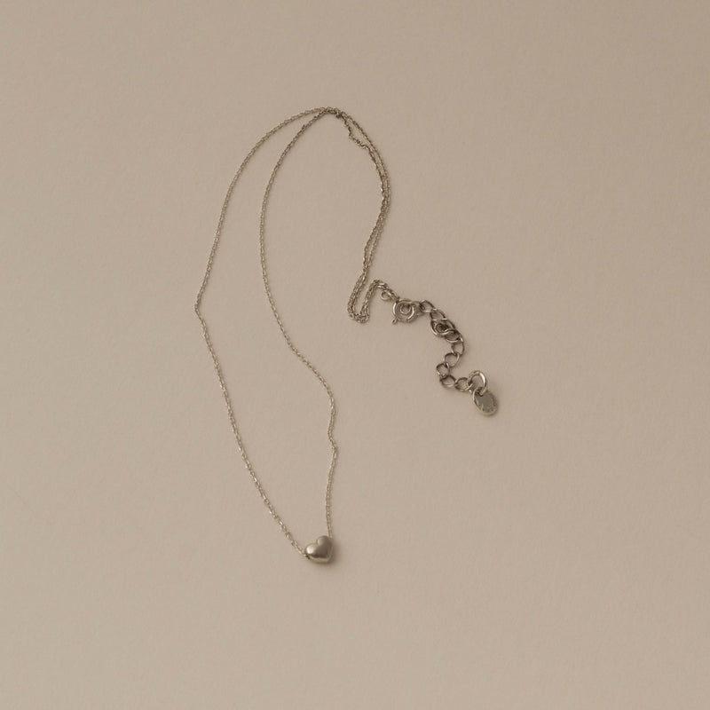 925 Puffy Buffy Heart Pendant Necklace