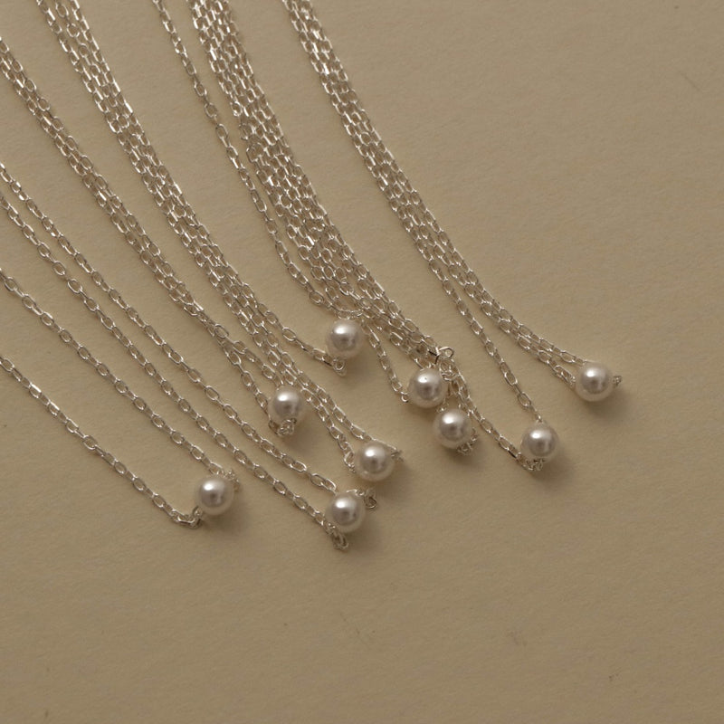 925 Crystal Pearl Pendant Necklace