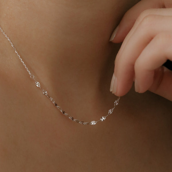 925 Silver Multifacet Sun Chain Necklace