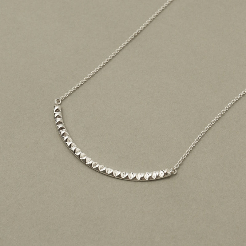 925 Silver Pyramid Studs Necklace