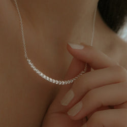925 Silver Pyramid Studs Necklace