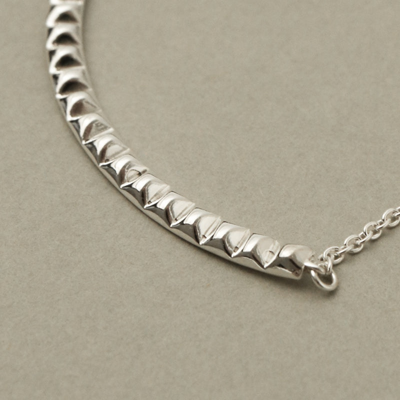 925 Silver Pyramid Studs Necklace