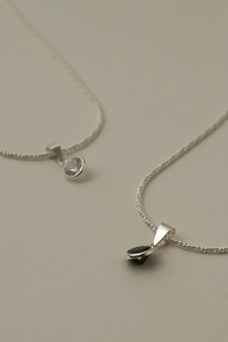 925 Silver Zirconia Vine Chain Pendant Necklace