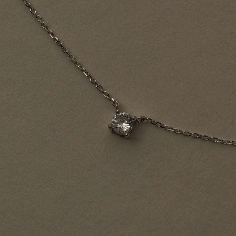 925 Silver Cubic Zirconia Crystal Pendant Necklace