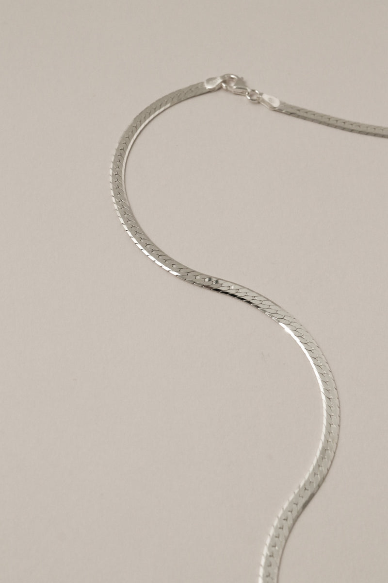 925 |Italy| Silver Flat Snake Chain Men’s Necklace