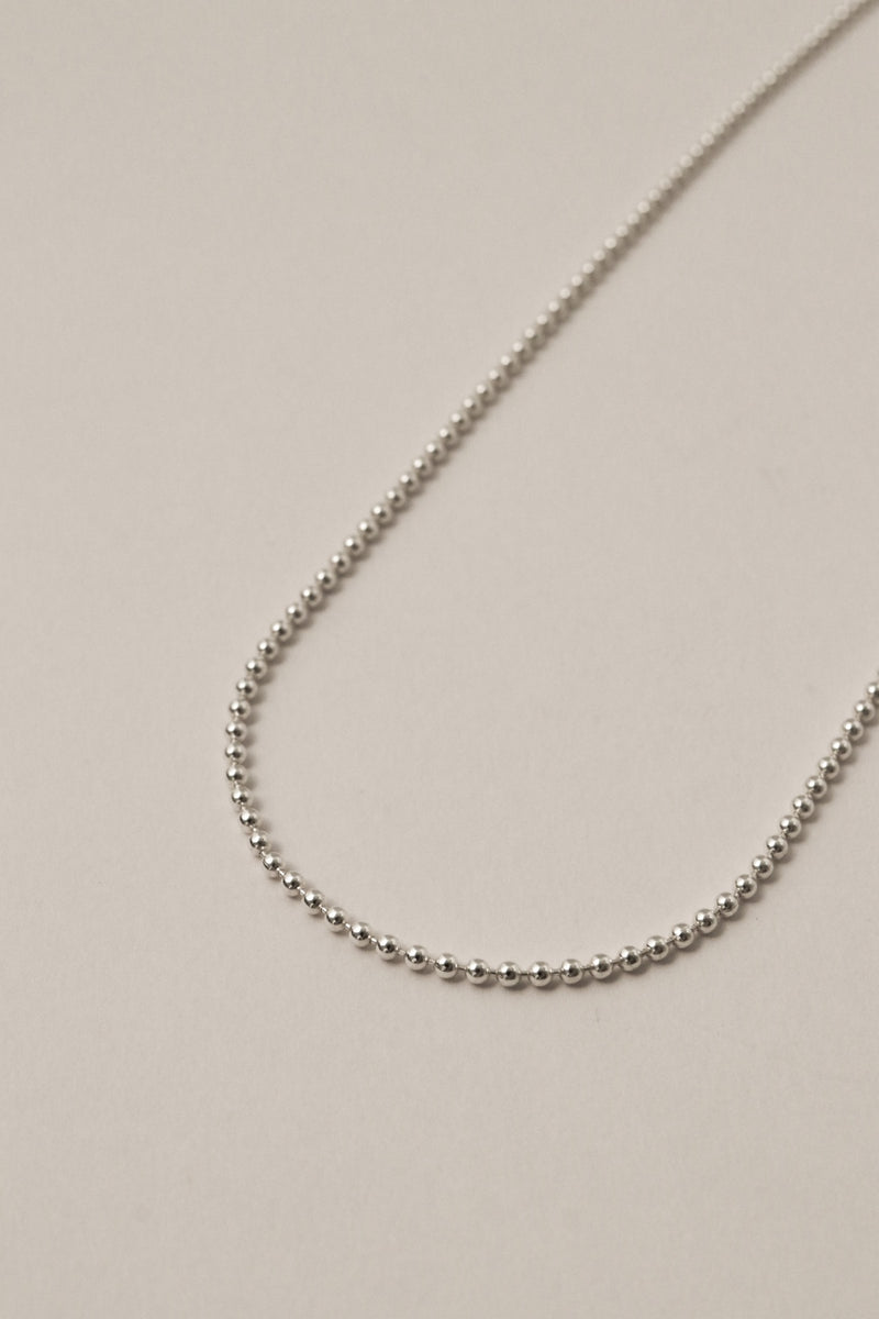 925 Silver Beaded Chain Necklace