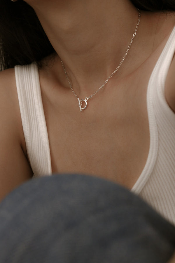 925 Silver Toggle Clasp Choker Necklace