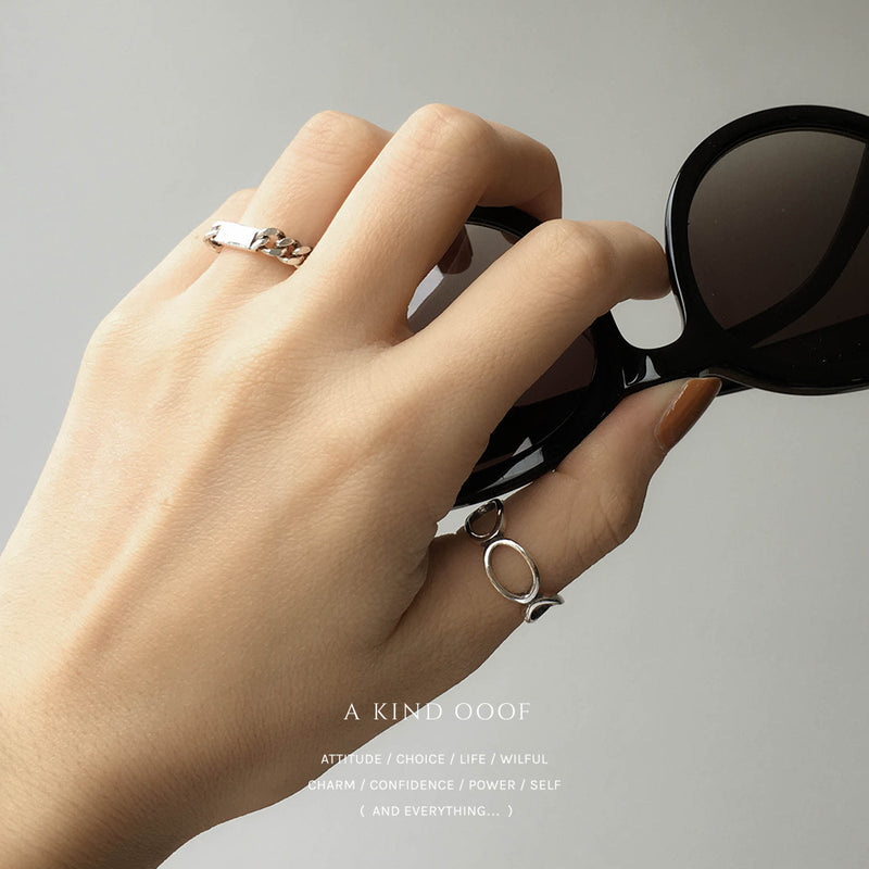 925 |Handcrafted| Cuban Chain Ring with Blank <br><font>Size 9•11•12•15•16•20•22</font>