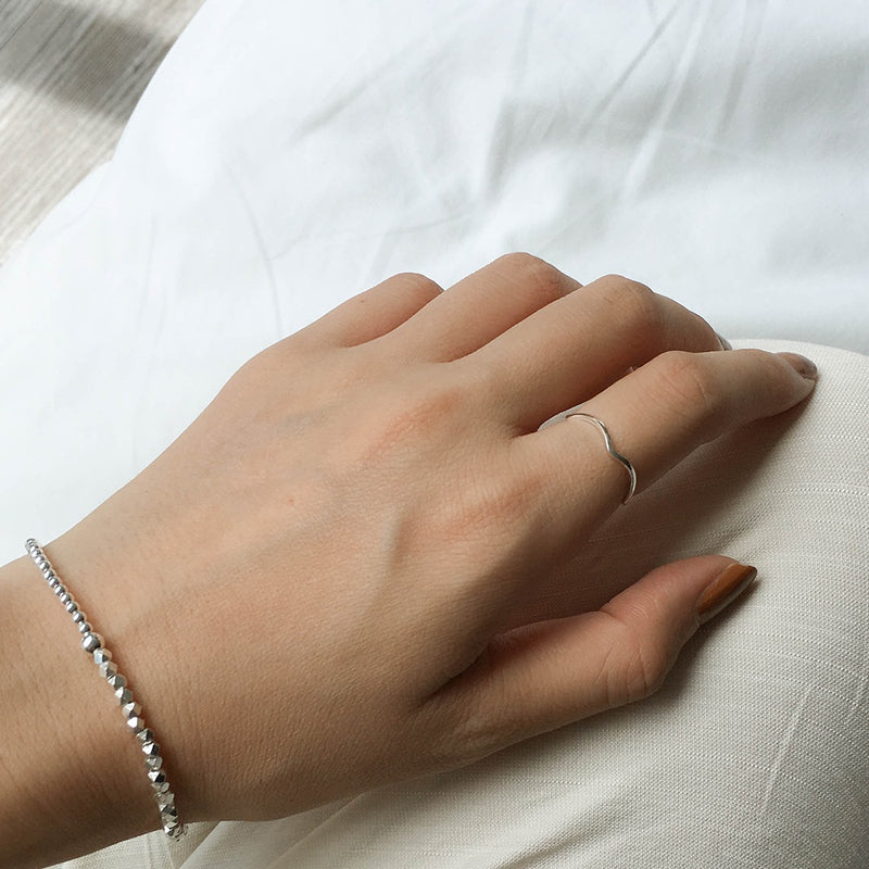 925 Wavy Ring <br><font>Size 9</font>