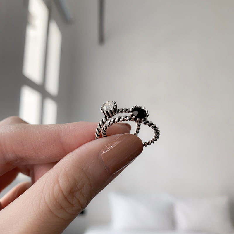 925 |Handcrafted| Spiral Rope Ring with Crown <br><font>Size 9•13</font>