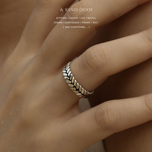 925 |Handcrafted| Wheat Ring <br><font>Size 7•11•13</font>