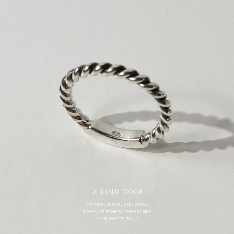 925 |Handcrafted| Modish Ring with Blank <br><font>Size 15•17•20</font>