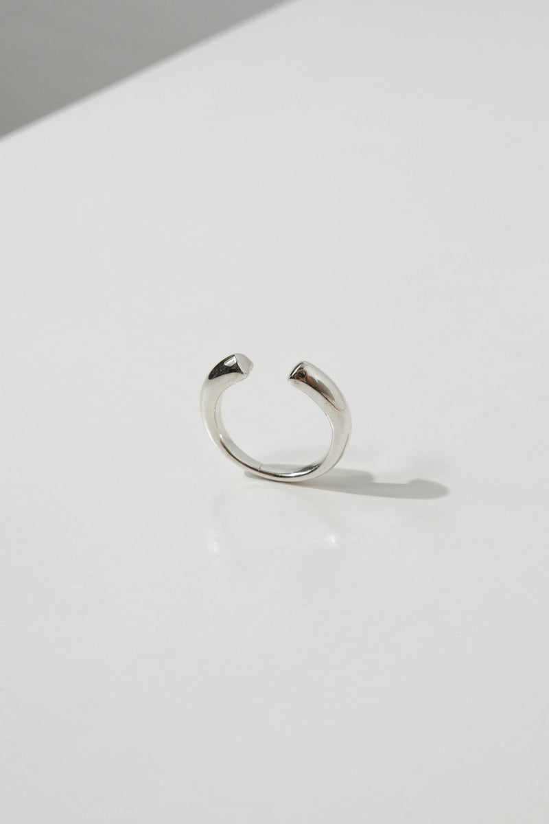 925 |Handcrafted| Dainty Heart Open Ring <br><font>Size 15</font>